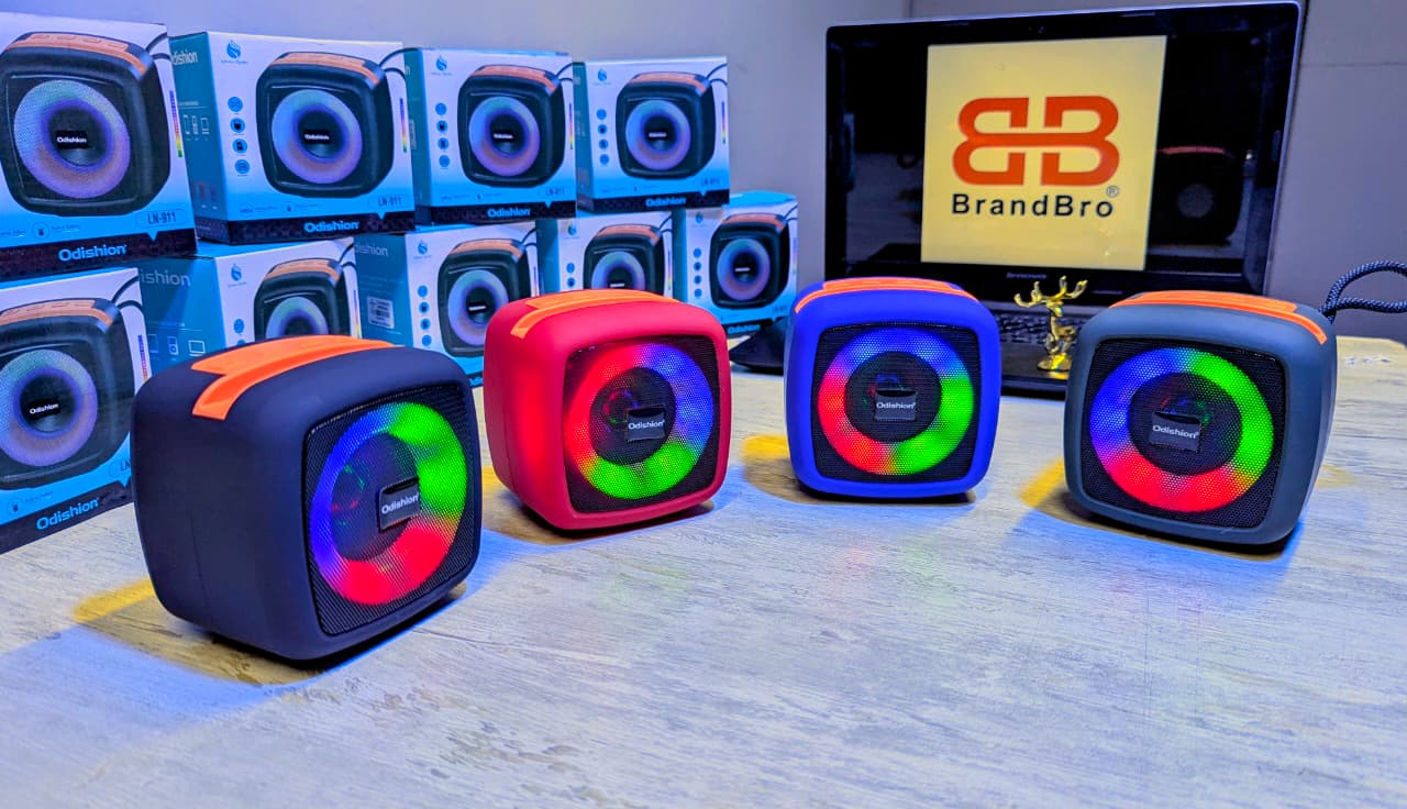 BrandBro Wireless Bluetooth Speaker | Portable, Rechargeable, LED Lights and best for indoor, outdoors and sports events
