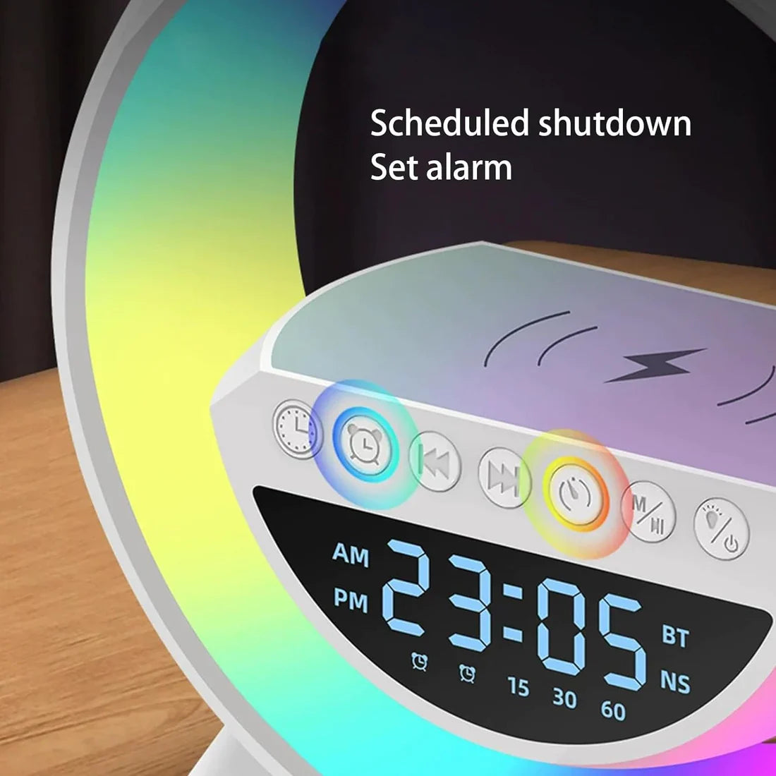 G-shape Multifunctional Lamp & Bluetooth Speaker With Wireless Charging